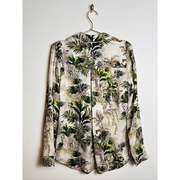 l'agence silk blouse xs Antique White Safari 100 % Silk Long sleeve Button Down - Picture 6 of 10